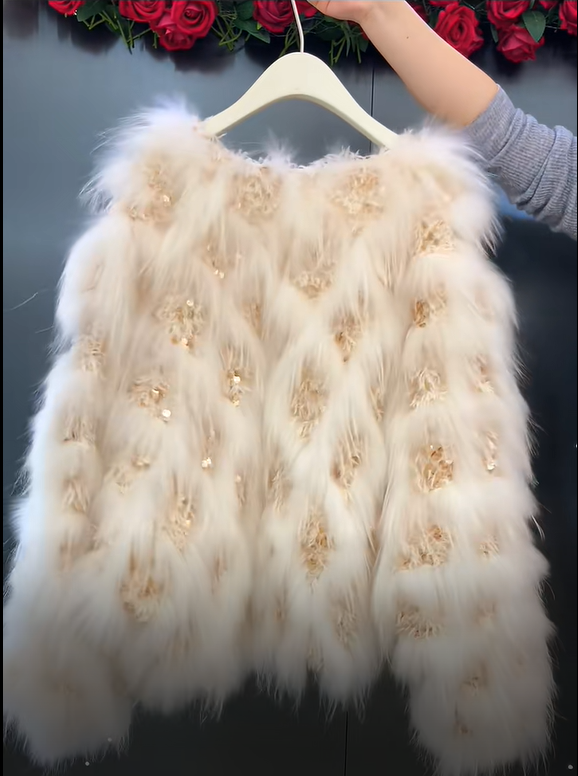 Fashion Golden Touch Fur Coat
