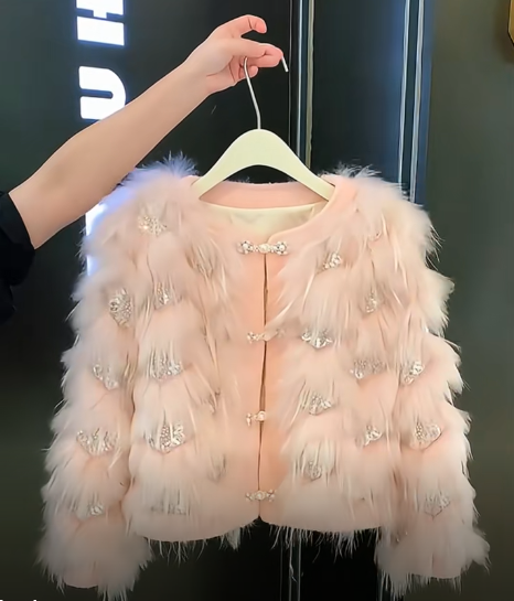 Soft Pink Feathered Sweater