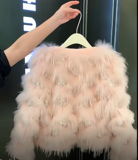 Soft Pink Feathered Sweater