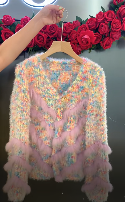 Fluffy Rainbow Sweater