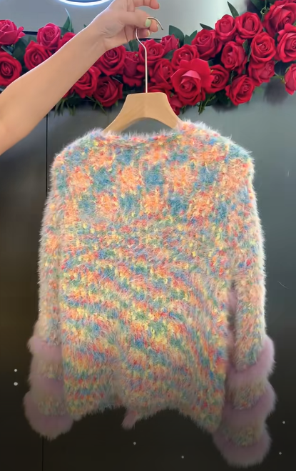 Fluffy Rainbow Sweater