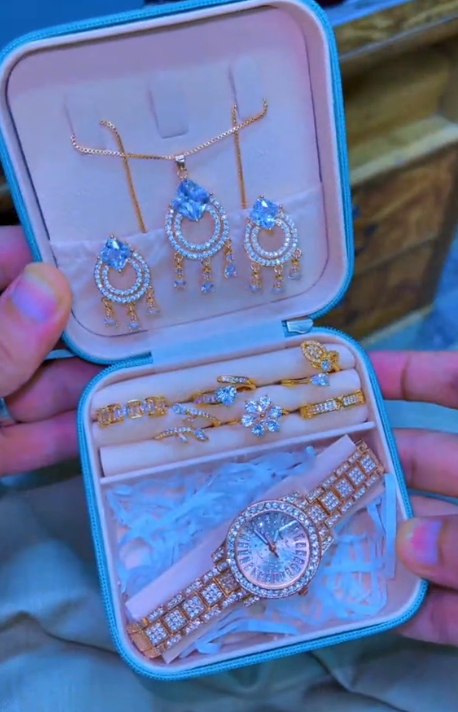 Diamond Watch Jewelry Set