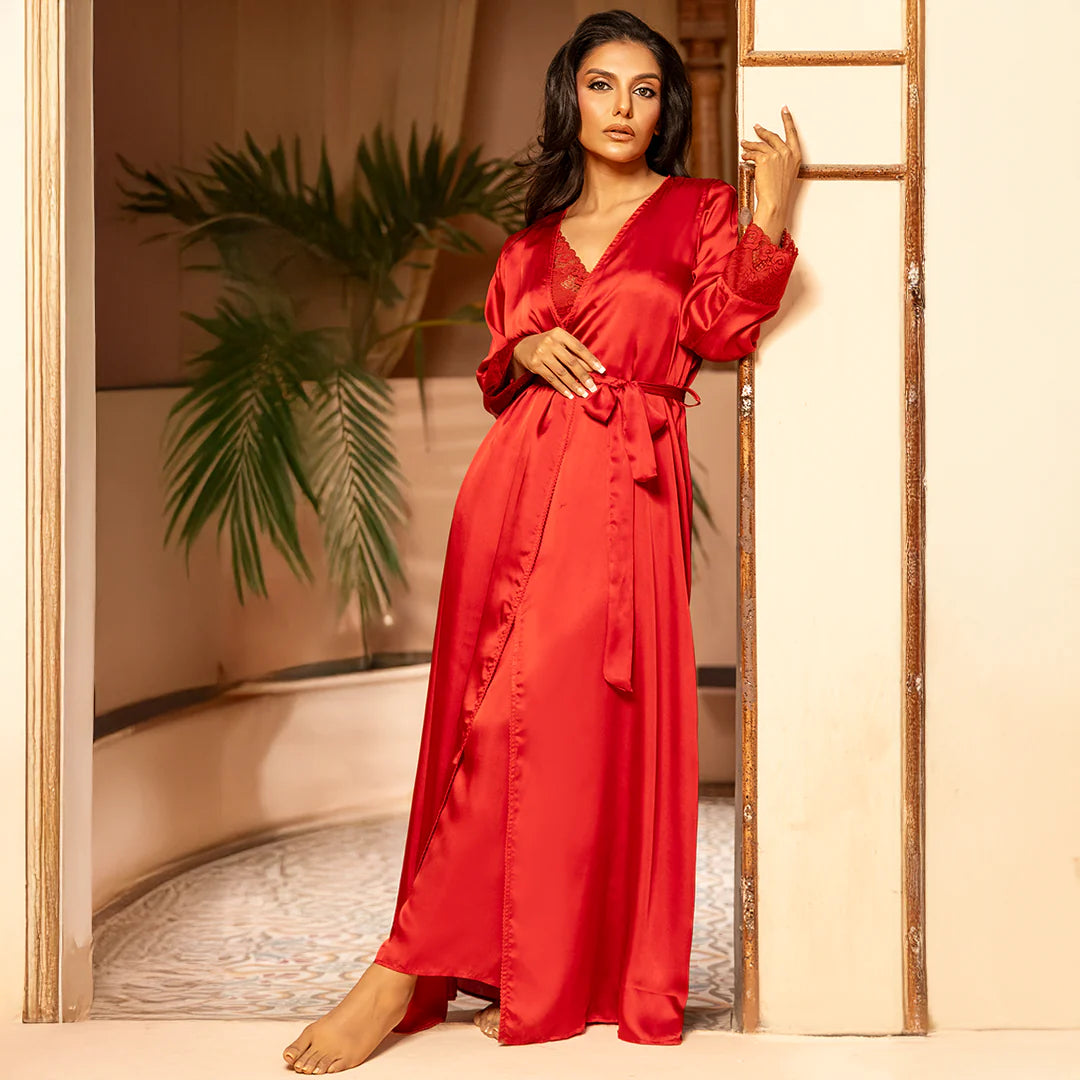 Home Products Nighty and Gown Set 724 - Silky Nighty Dress (Red and Navy Blue) Nighty and Gown Set 724 - Silky Nighty Dress (Red and Navy Blue)